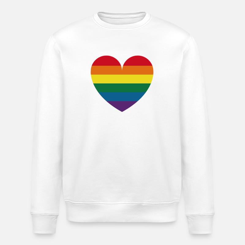 Regenbogenherz - Stanley/Stella Unisex Bio-Sweatshirt ROLLER - Weiß