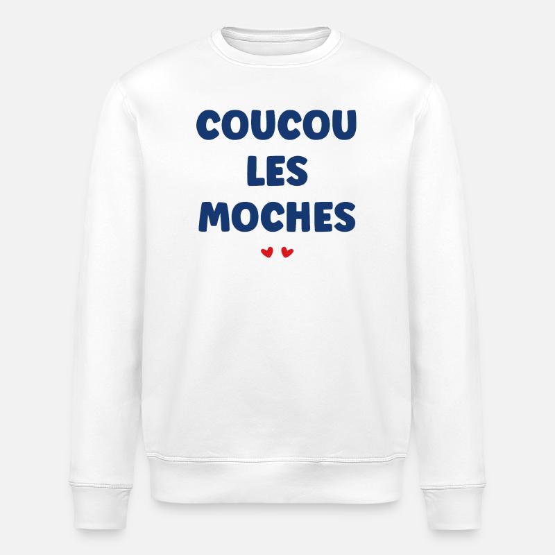 Coucou Moches - Sweat bio ROLLER Stanley/Stella Unisexe - blanc
