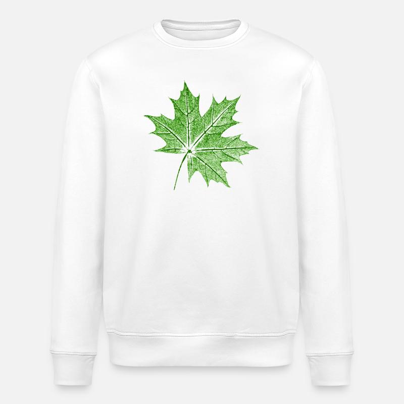 Leaf Maple / Maple Leaf - Stanley/Stella ROLLER Unisex Organic Sweatshirt - white