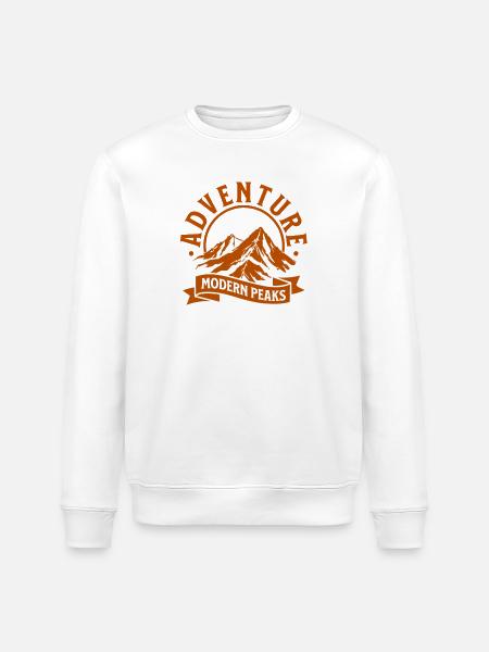 Moderne Bergabenteuer Peaks - Stanley/Stella Unisex Bio-Sweatshirt ROLLER - Weiß