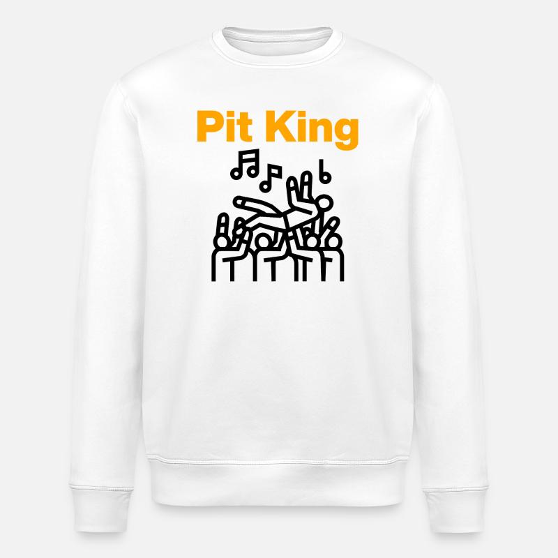Pit King, Mosh Monarch! - Stanley/Stella ROLLER Unisex Organic Sweatshirt - white
