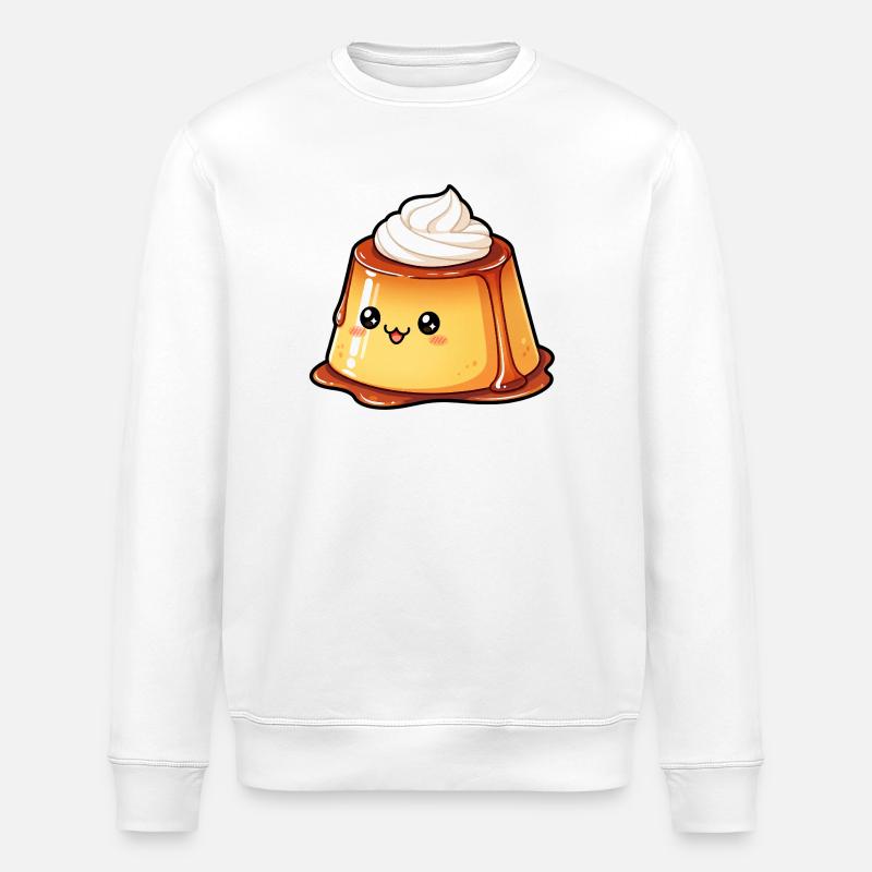 Kawaii Caramel Pudding - Stanley/Stella ROLLER Unisex Organic Sweatshirt - white