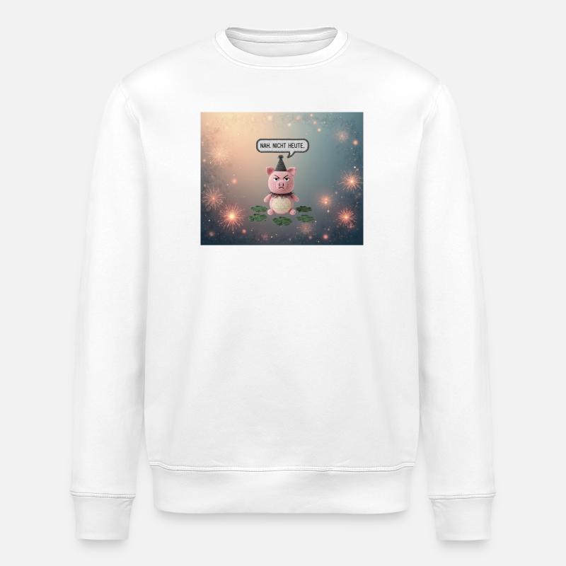 Knuddel-Pig: Nah. Nicht Heute - Stanley/Stella Unisex Bio-Sweatshirt ROLLER - Weiß