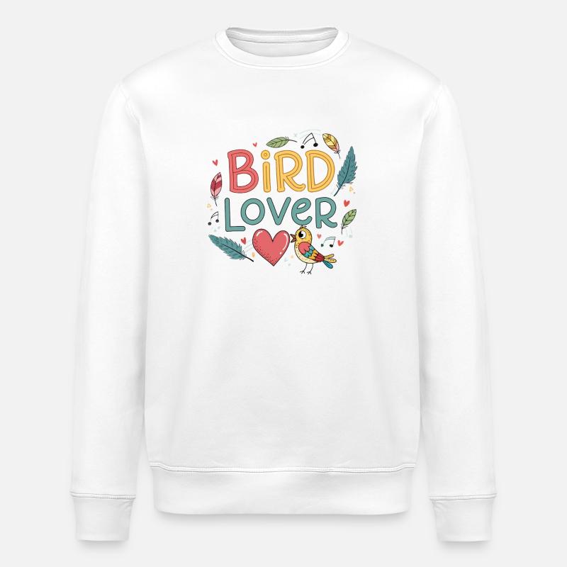 Bird Lover Plume et Coeur - Sweat bio ROLLER Stanley/Stella Unisexe - blanc