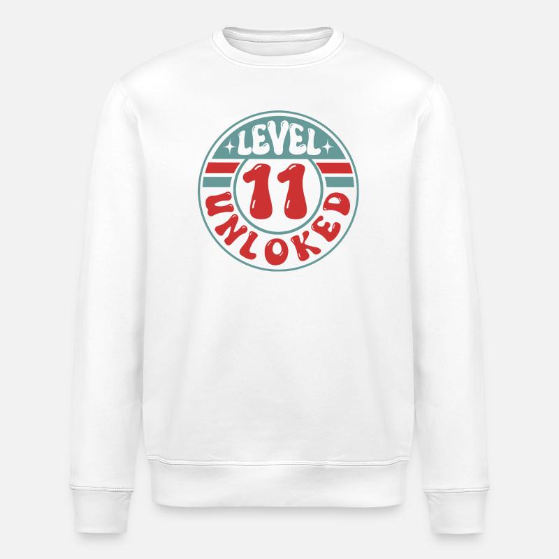 Niveau 11 Débloqué – Conception d’anniversaire joueur - Sweat bio ROLLER Stanley/Stella Unisexe - blanc