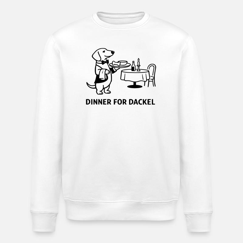 Dîner pour teckel - Sweat bio ROLLER Stanley/Stella Unisexe - blanc