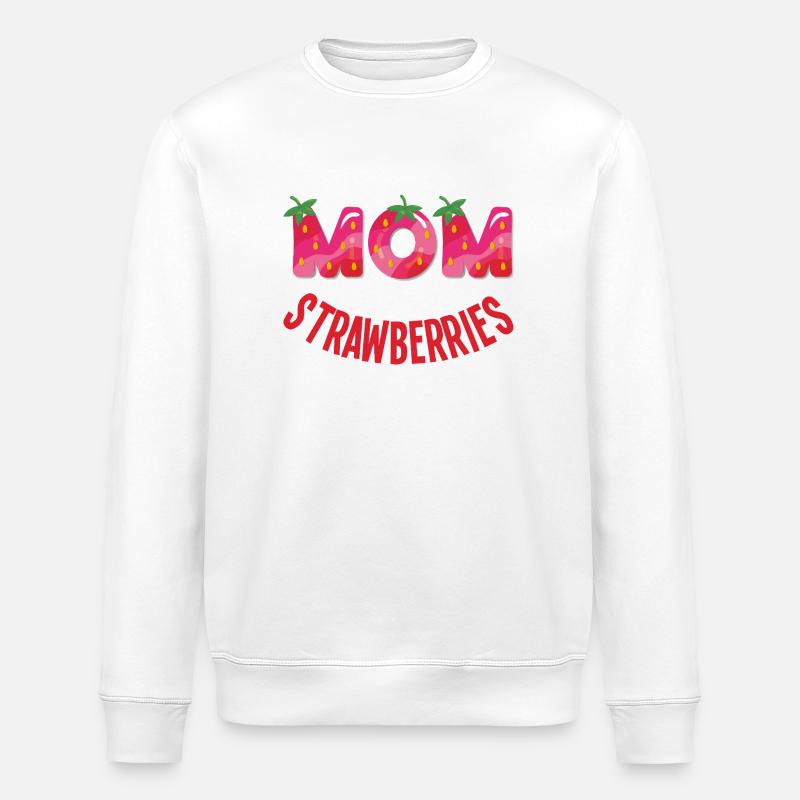 Nur eine Mama die Erdbeeren liebt - Stanley/Stella Unisex Bio-Sweatshirt ROLLER - Weiß