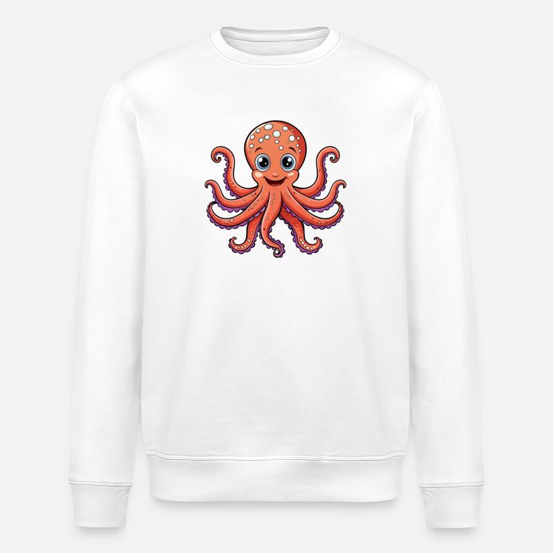 Pieuvre - Sweat bio ROLLER Stanley/Stella Unisexe - blanc