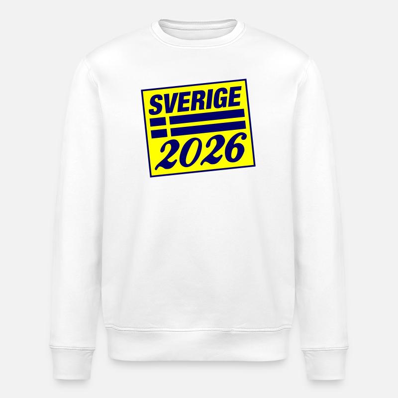 Drapeau de Suède 2026 - Sweat bio ROLLER Stanley/Stella Unisexe - blanc