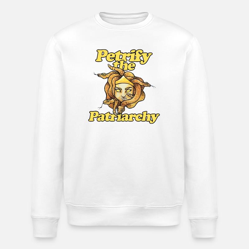 Versteinert das Patriarchat - Stanley/Stella Unisex Bio-Sweatshirt ROLLER - Weiß