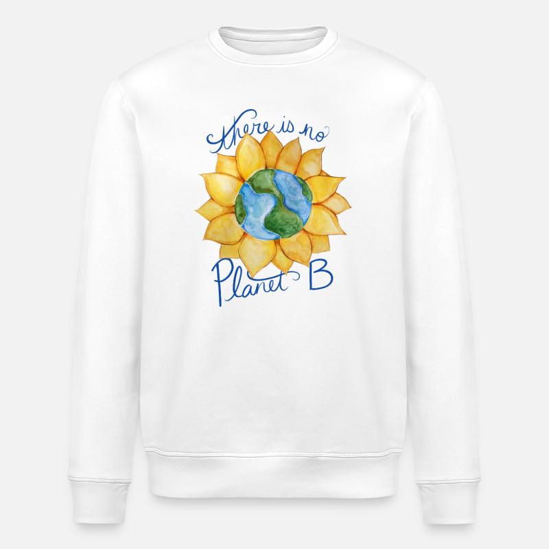 Earth Sunflower Eco Botschaft - Stanley/Stella Unisex Bio-Sweatshirt ROLLER - Weiß