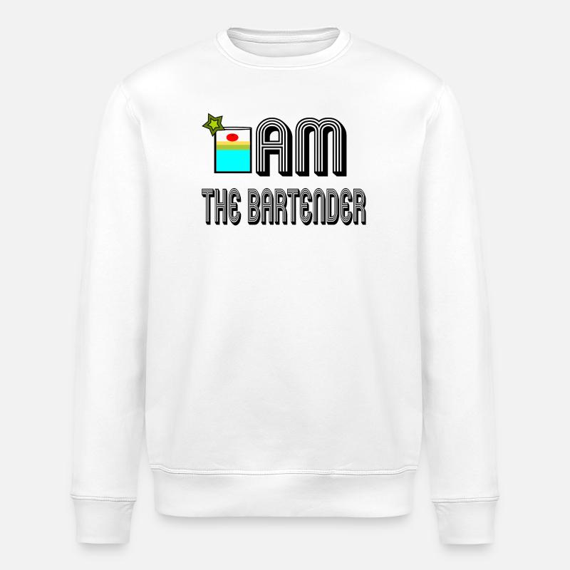 I am the bartender - Stanley/Stella ROLLER Unisex Organic Sweatshirt - white
