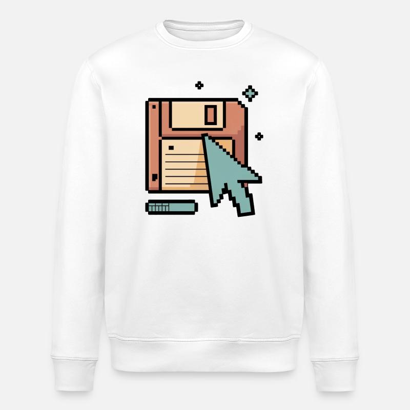 Floppy Disk Retro Internet - Stanley/Stella Unisex Bio-Sweatshirt ROLLER - Weiß
