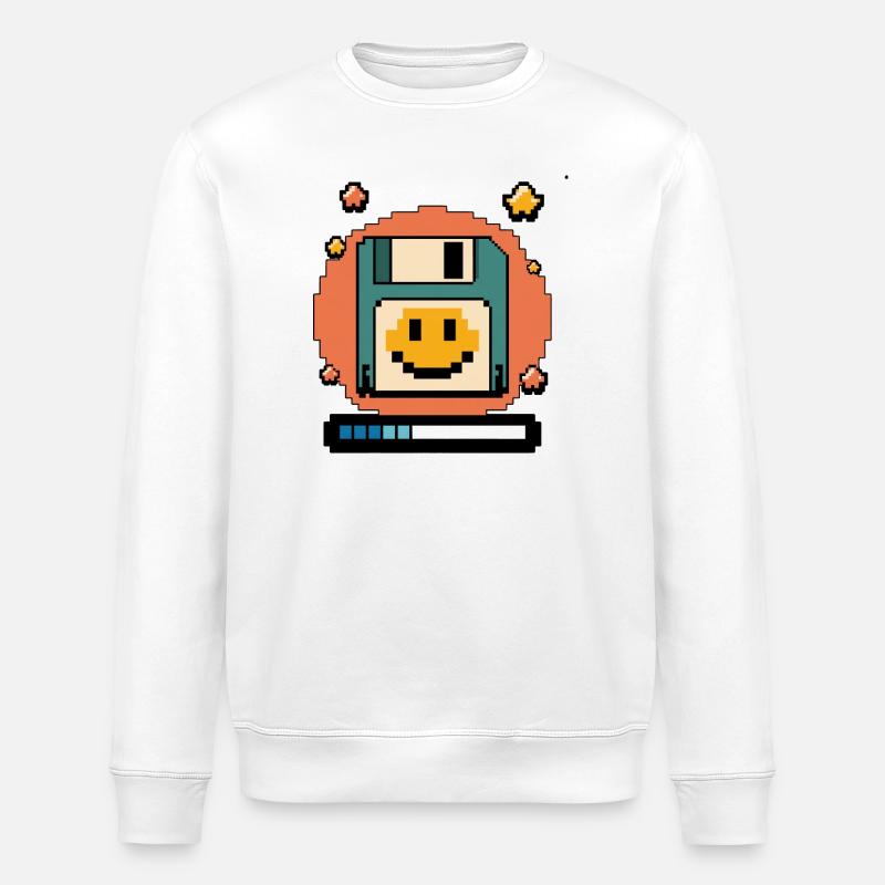 Floppy Disk Retro Internet - Stanley/Stella ROLLER Unisex Organic Sweatshirt - white