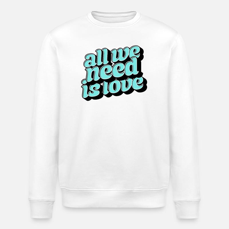 All you need is love Retro - Stanley/Stella Unisex Bio-Sweatshirt ROLLER - Weiß