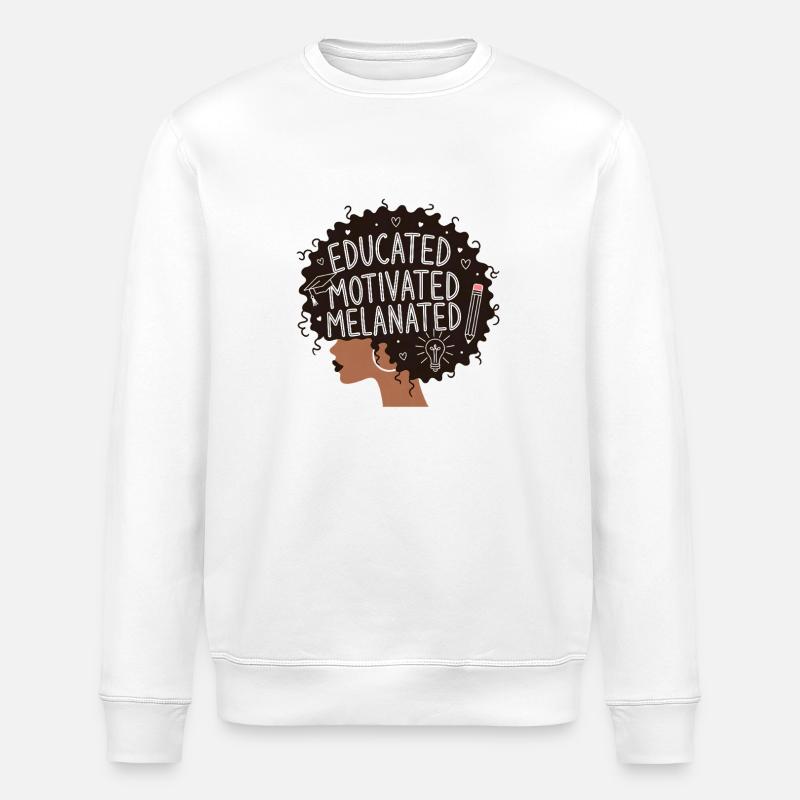 Femme afro éduquée et motivée - Sweat bio ROLLER Stanley/Stella Unisexe - blanc