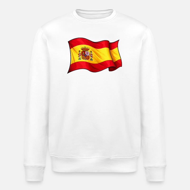 Conception des ondes du drapeau espagnol - Sweat bio ROLLER Stanley/Stella Unisexe - blanc