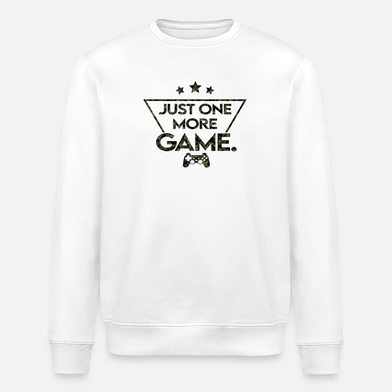 Camouflage _Just_one_more_game_ - Sweat bio ROLLER Stanley/Stella Unisexe - blanc