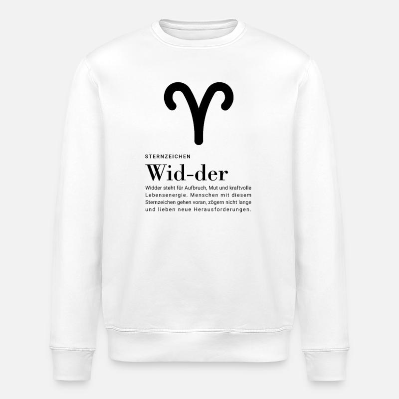 Sternzeichen Widder - Stanley/Stella Unisex Bio-Sweatshirt ROLLER - Weiß