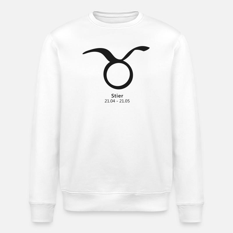 Stier Taurus Symbol 21.04–21.05 Sternzeichen - Stanley/Stella Unisex Bio-Sweatshirt ROLLER - Weiß