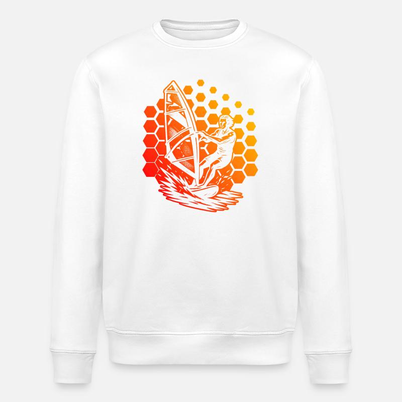 Modern Windsurfing Artwork - Stanley/Stella ROLLER Unisex Organic Sweatshirt - white