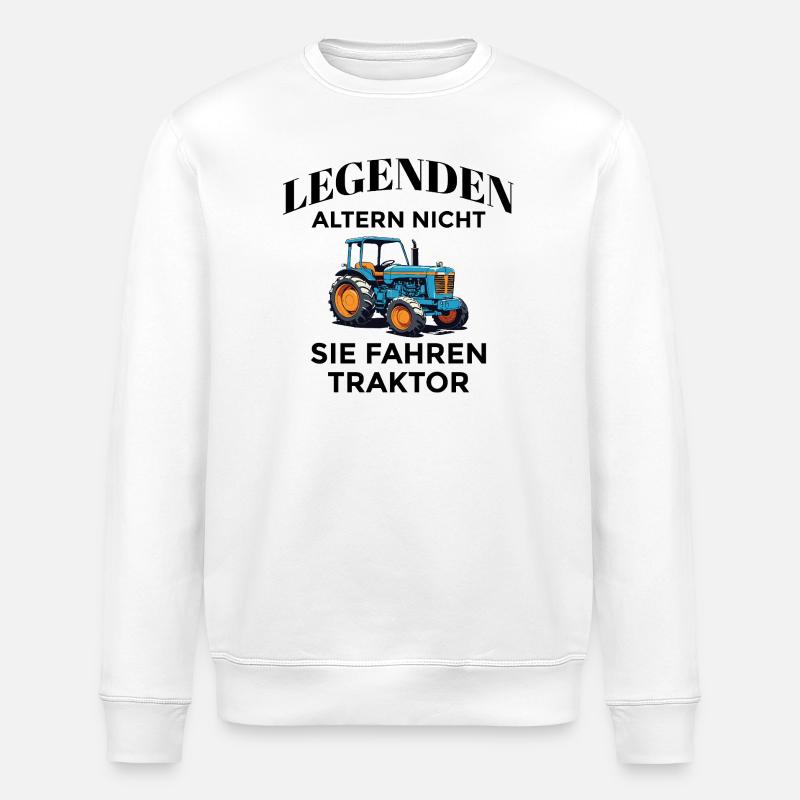 Legenden fahren Traktor - Stanley/Stella Unisex Bio-Sweatshirt ROLLER - Weiß