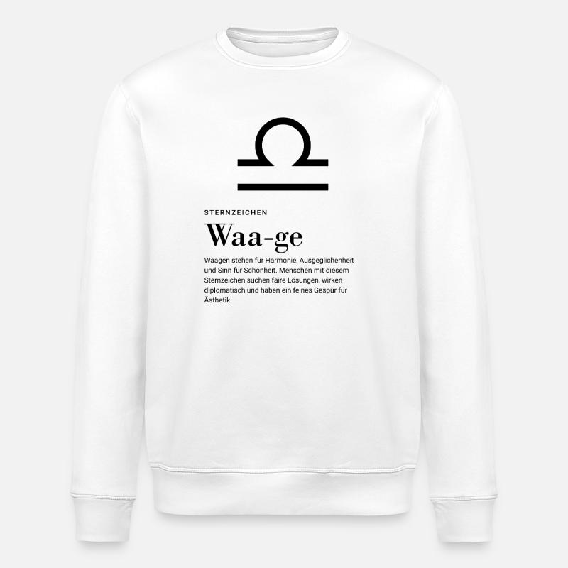 Sternzeichen Waage - Stanley/Stella Unisex Bio-Sweatshirt ROLLER - Weiß