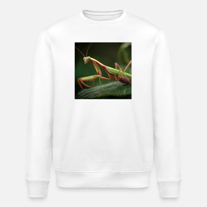 Praying mantis macro elegant mantis - Stanley/Stella ROLLER Unisex Organic Sweatshirt - white