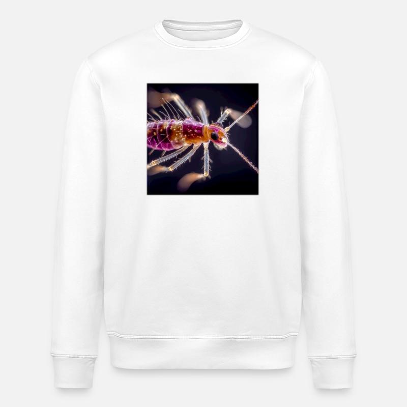 Neon Insekt Makro – Abstraktes Mikrowelt Design - Stanley/Stella Unisex Bio-Sweatshirt ROLLER - Weiß