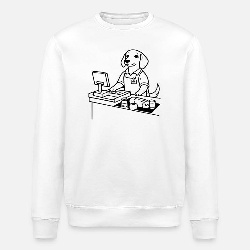 Caissière de chiens de supermarché - Sweat bio ROLLER Stanley/Stella Unisexe - blanc