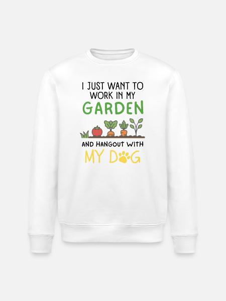 Gartenhundebesitzer Mama Papa Haustiereltern - Stanley/Stella Unisex Bio-Sweatshirt ROLLER - Weiß