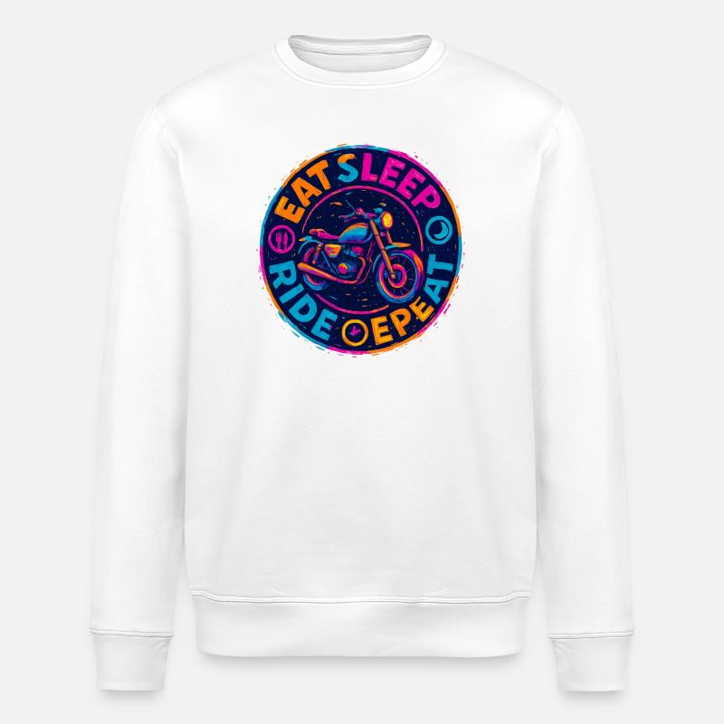 Eat Sleep Ride Repeat - Moto - Biker - Sweat bio ROLLER Stanley/Stella Unisexe - blanc