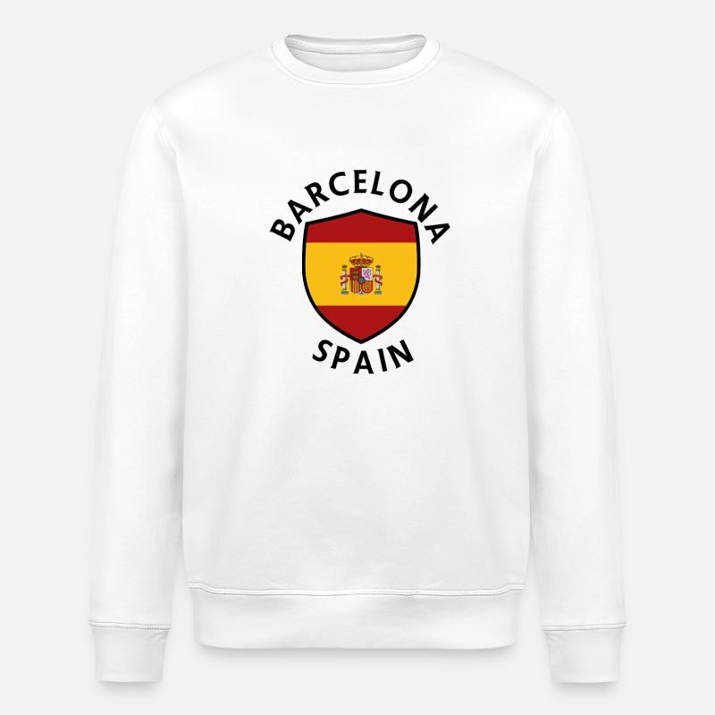 Barcelona Shield Spain - Stanley/Stella ROLLER Unisex Organic Sweatshirt - white