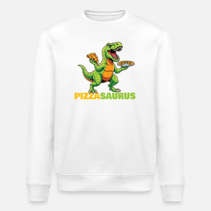 Pizzasaurus Dinosaure Amateur de pizza drôle - Sweat bio ROLLER Stanley/Stella Unisexe - blanc