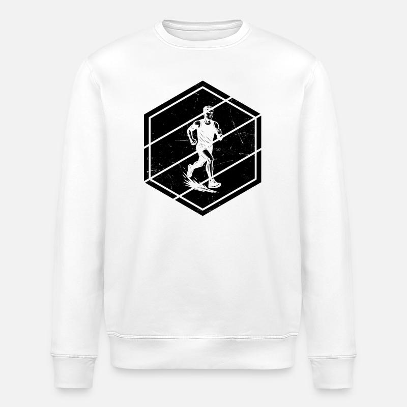 Charakterstarkes Running Design - Stanley/Stella Unisex Bio-Sweatshirt ROLLER - Weiß