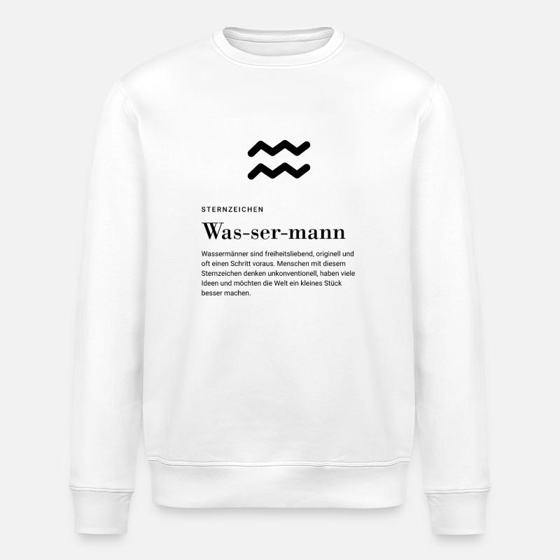 Signe du zodiaque Verseau - Sweat bio ROLLER Stanley/Stella Unisexe - blanc