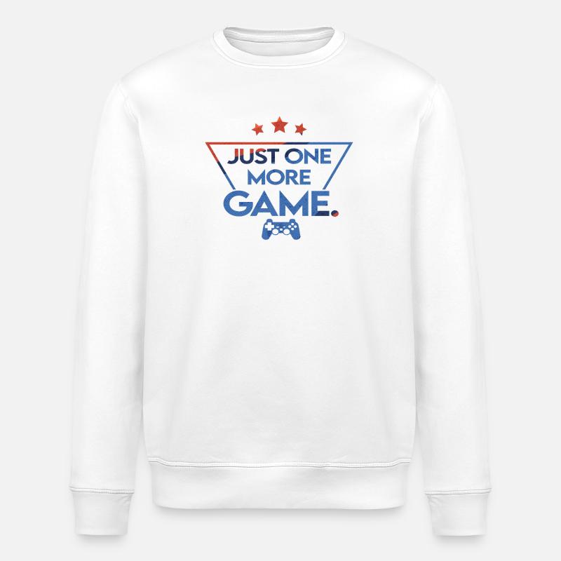 Just_one_more_game_ _retro_style - Stanley/Stella ROLLER Unisex Organic Sweatshirt - white
