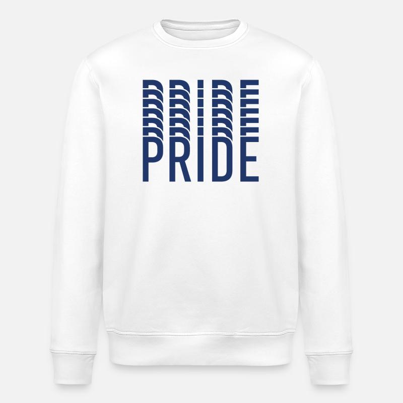 Blue Pride Geometrisches Muster - Stanley/Stella Unisex Bio-Sweatshirt ROLLER - Weiß