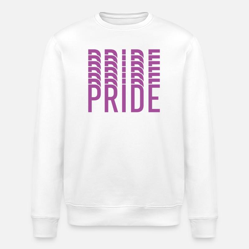 Purple Pride Typografie-Mosaik - Stanley/Stella Unisex Bio-Sweatshirt ROLLER - Weiß