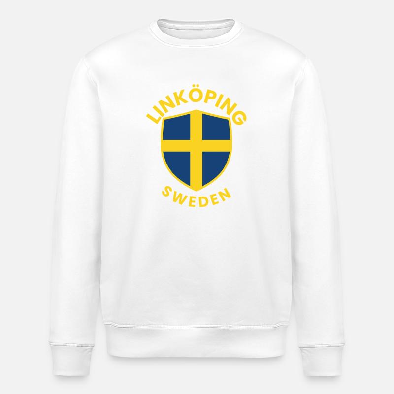 Linköping Sweden Shield Tee - Stanley/Stella Unisex Bio-Sweatshirt ROLLER - Weiß