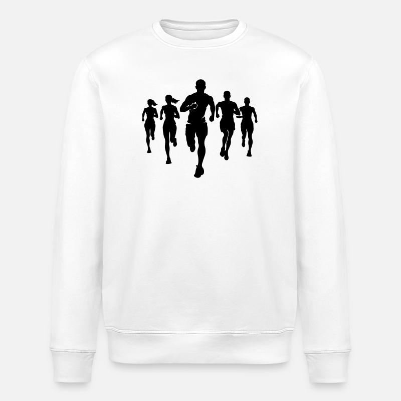 Marathonläufer Team Silhouette Marathon - Stanley/Stella Unisex Bio-Sweatshirt ROLLER - Weiß