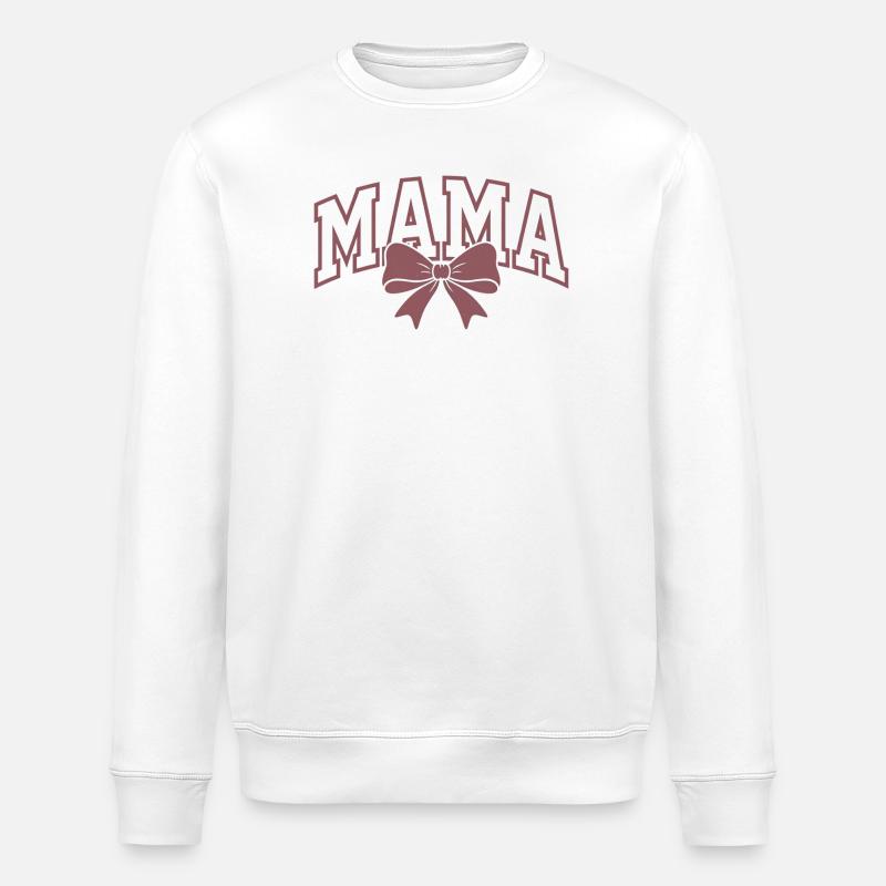 Mama Statement – Elegant Mama Bow Design - Stanley/Stella ROLLER Unisex Organic Sweatshirt - white