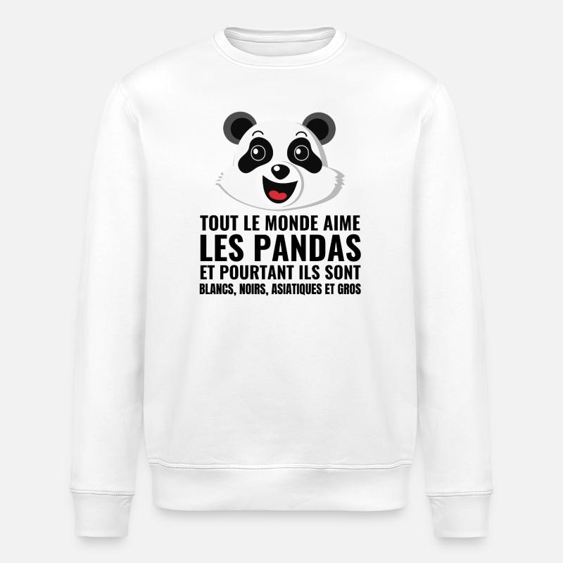 panda, diversité, amour - Sweat bio ROLLER Stanley/Stella Unisexe - blanc