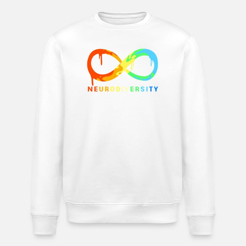 Neurodiversity Autism Brain ADHD Asperger - Stanley/Stella ROLLER Unisex Organic Sweatshirt - white