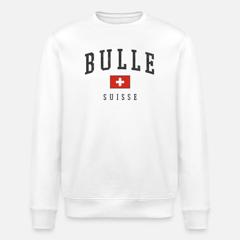 Emblème Bulle Suisse - Sweat bio ROLLER Stanley/Stella Unisexe - blanc