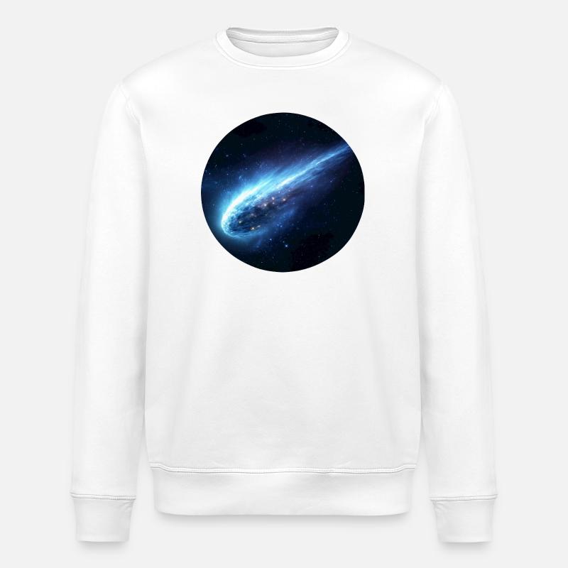 Astronomy Space Comet Streaking Tail - Stanley/Stella ROLLER Unisex Organic Sweatshirt - white