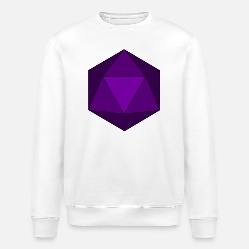 Dés polyédriques violets D20 - Sweat bio ROLLER Stanley/Stella Unisexe - blanc