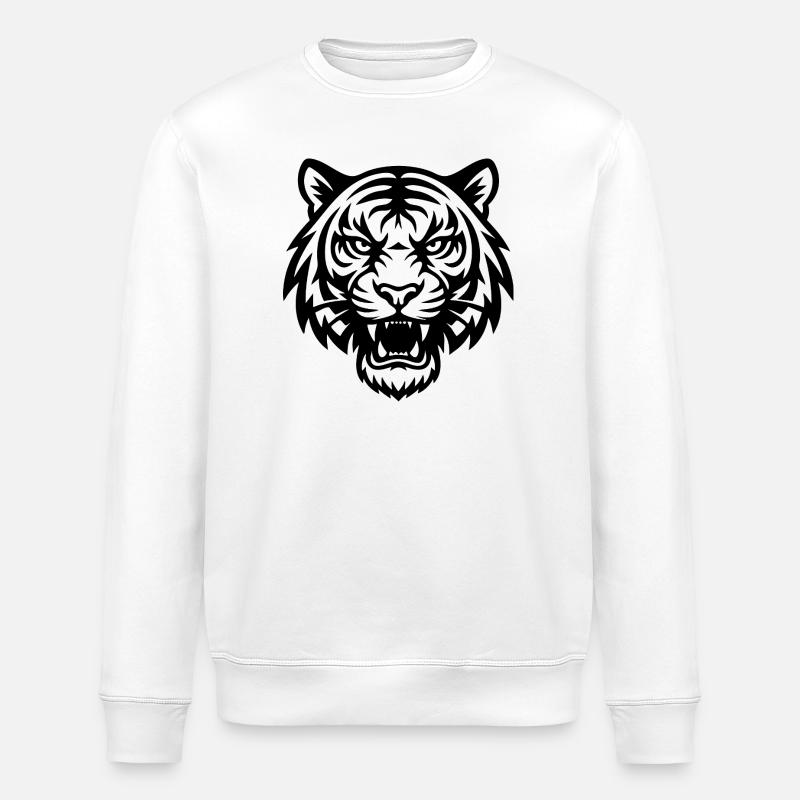 Tiger – Wildtiere - Stanley/Stella Unisex Bio-Sweatshirt ROLLER - Weiß