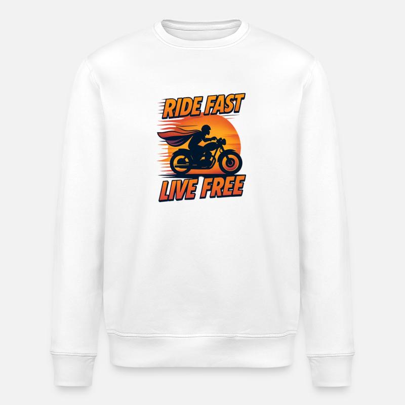 Ride Fast Live Free - Stanley/Stella Unisex Bio-Sweatshirt ROLLER - Weiß