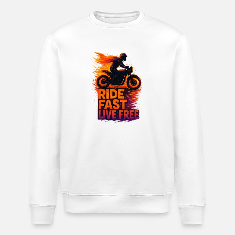 Ride Fast Live Free - Sweat bio ROLLER Stanley/Stella Unisexe - blanc